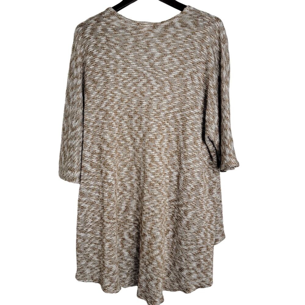 LuLaRoe Lindsay Kimono Cardigan Women's Medium Brown White Open Front NWOT - Picture 3 of 6